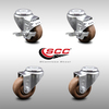 Service Caster 3.5 Inch SS High Temp Glass Filled Nylon Swivel Bolt Hole Caster Set with Brakes SCC-SSBH20S3514-GFNSHT-2-TLB-2